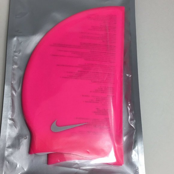 Nike Silicon Youth Cap Pink Training Swim Swimming Ages 8-14  Hot Pink Water New - Picture 3 of 12